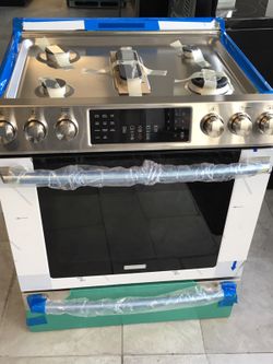 ELECTROLUX 5 BURNER GAS RANGE STAINLESS STEEL SLIDE in
