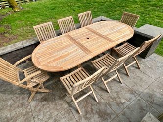 9 Piece Grade A Teak Outdoor Dining set by David Smith