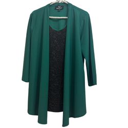 Dennis BY Dennis basso size medium blouse green cardigan and black shirt