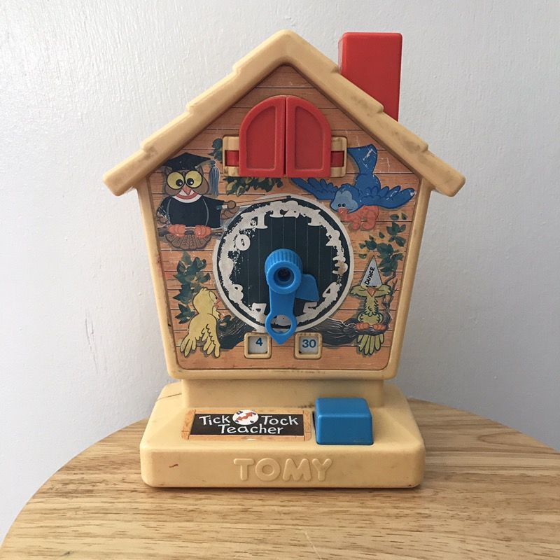 Vintage tomy owl tick tock teacher toy cuckoo clock