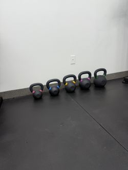 Full Powder Coat Kettlebell Starter Weightlifting Set