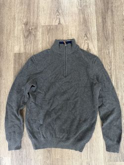Club Room Mens Quarter-Zip Sweater - Charcoal Gray, Size M