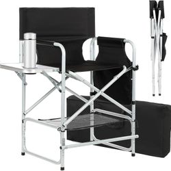 Tall Foldable Makeup Chair w Storage Bag 41'