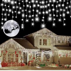 1280 Led Icicle Christmas Lights Outdoor Decorations 131 FT 8 Modes Timer IP44 Waterproof Christmas String Lights Changing LED Curtain Fairy Lights fo