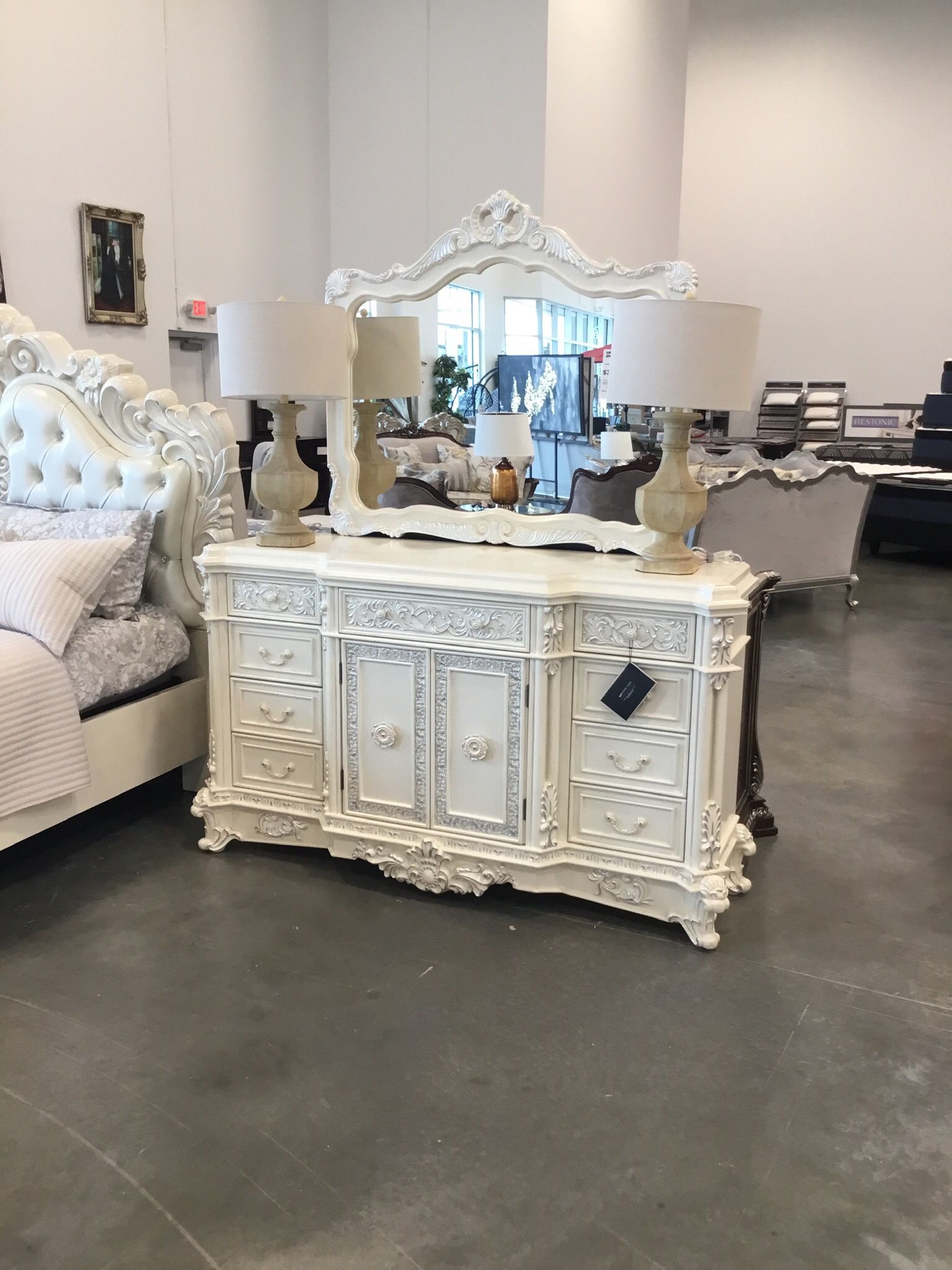 Seven piece king bedroom set