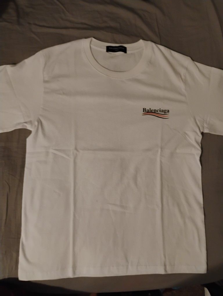 Balenciaga Political Campaign White Cotton T-shirt Size Small