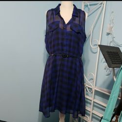 Checkered Button Down Dress