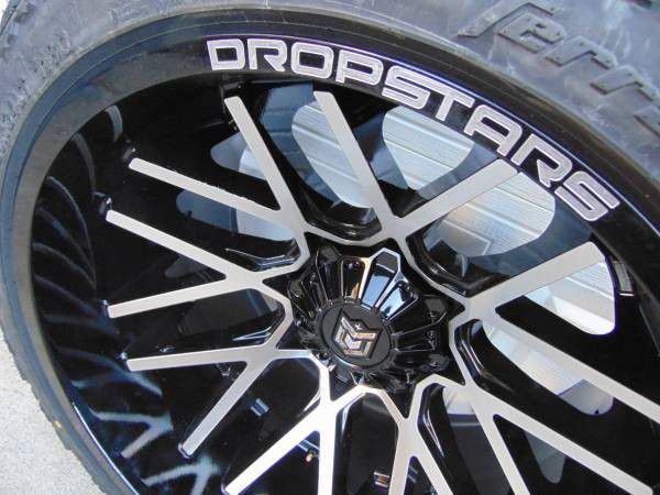 35 13.50 24 AMP M/T Tires & 24X14 Dropstar Black&Machined Rims *8X6.5