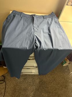 Blue athletic golf pants
