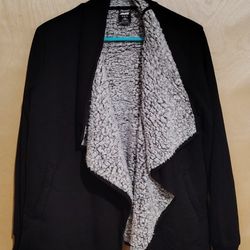 Black Shaggy Lined Sweater 