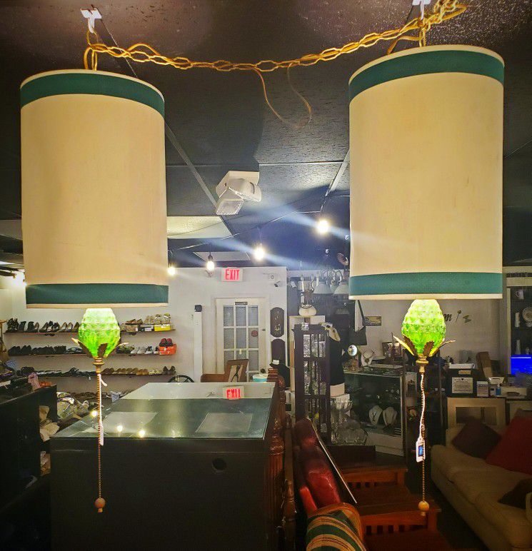Pair Of Vintage Swag Lamps