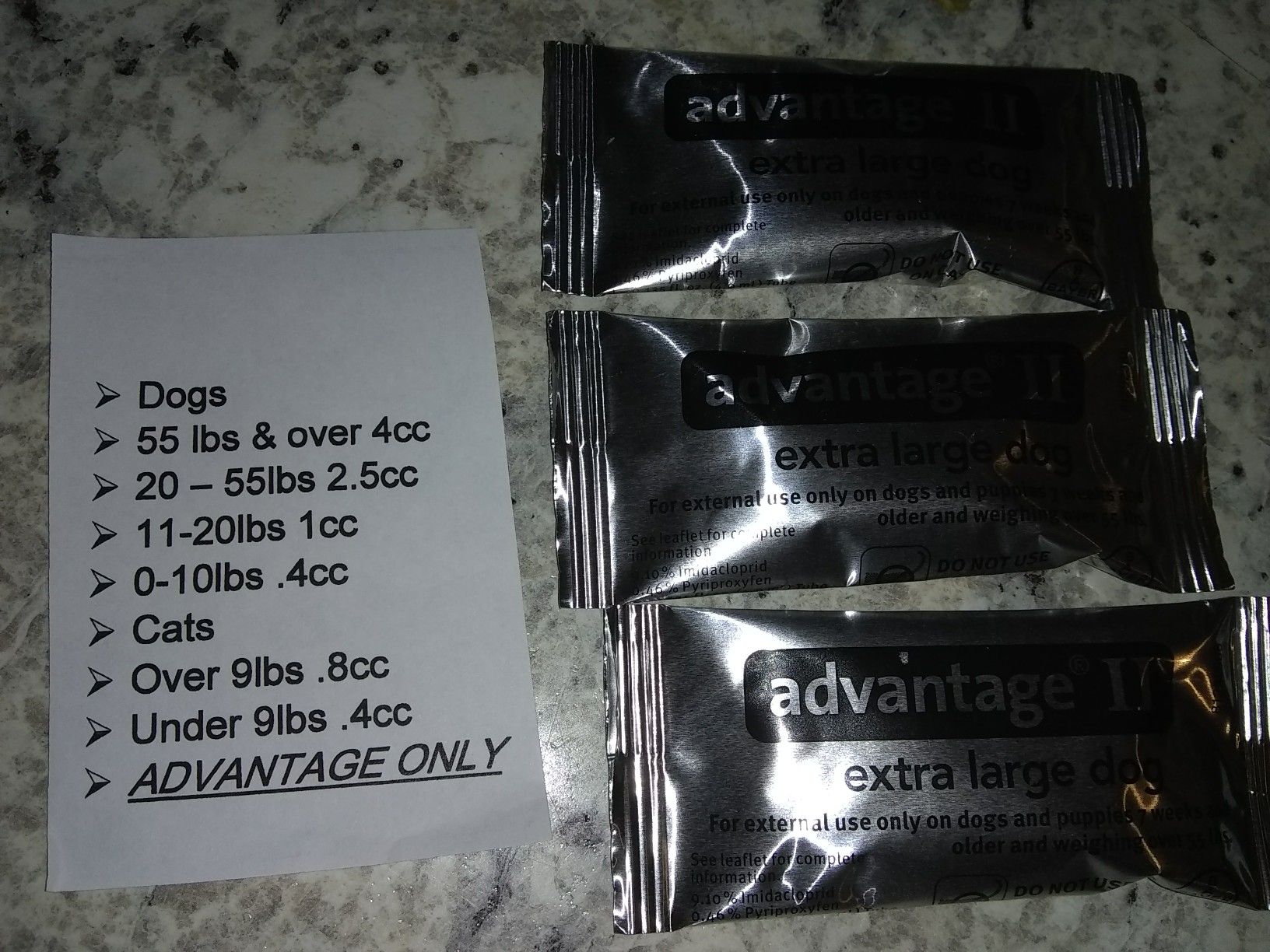 3 tubes of advantage