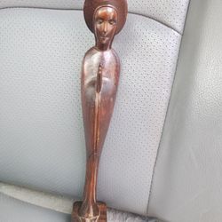 Wood Carved Statue of Mary Praying Rustic Style Religious Figure