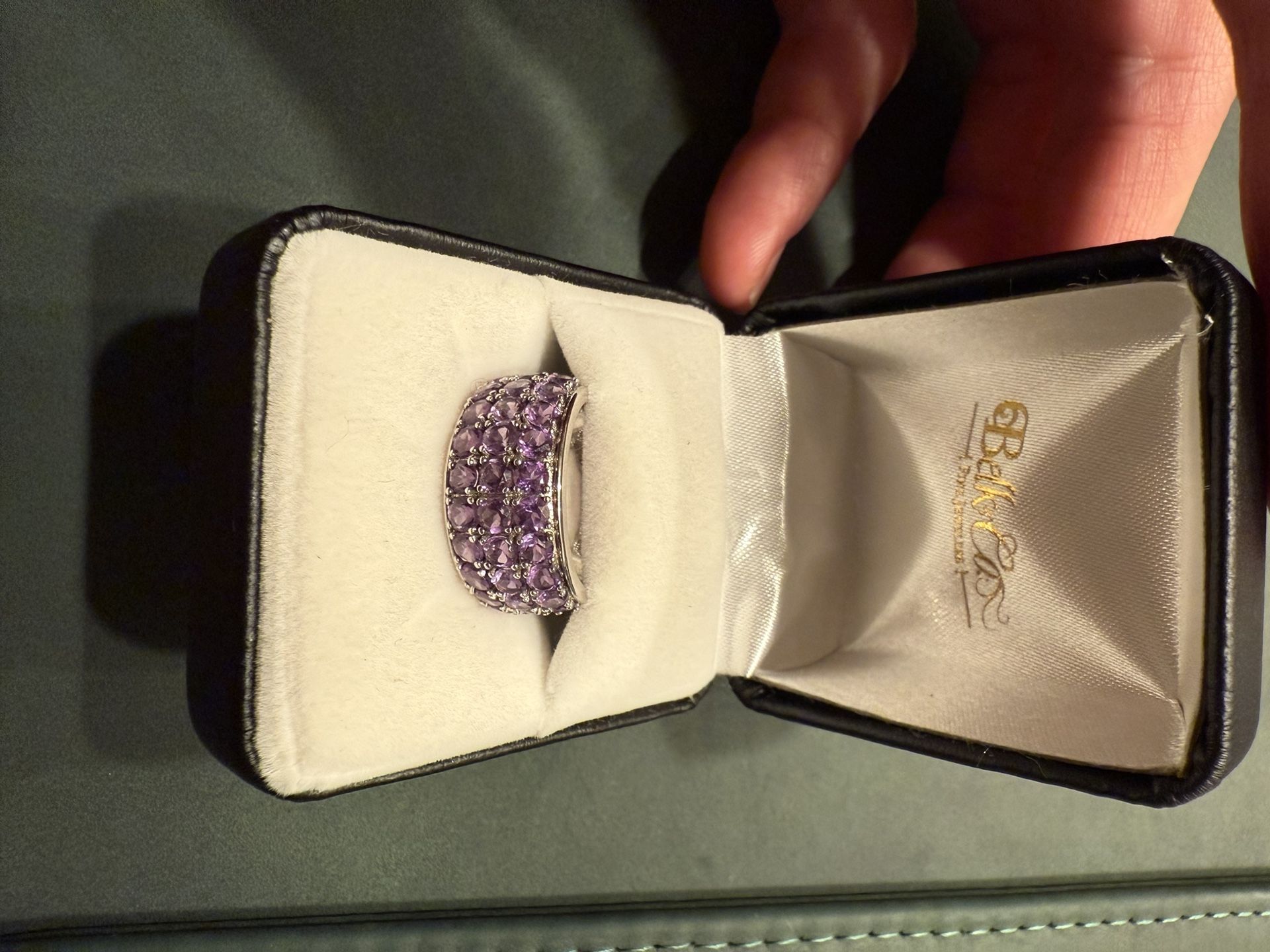 Belk & Co Sterling Silver Amethyst Band Ring