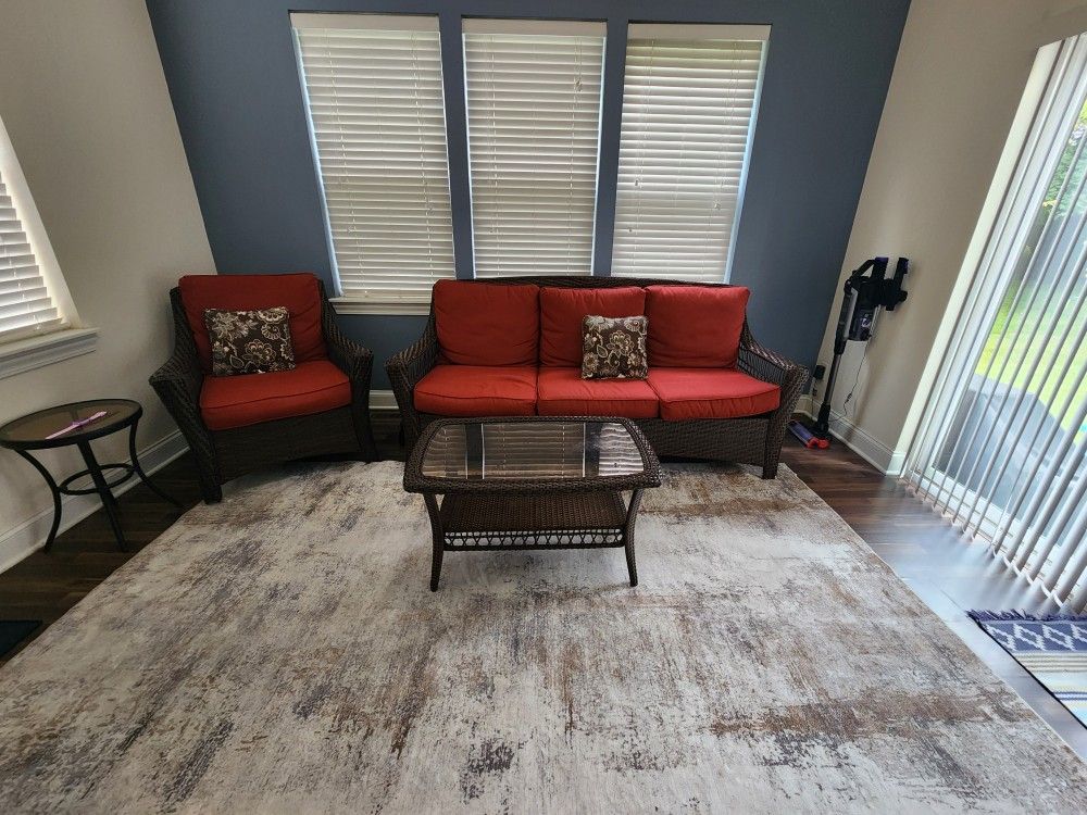 4 Piece Wicker Sofa And Chair Set