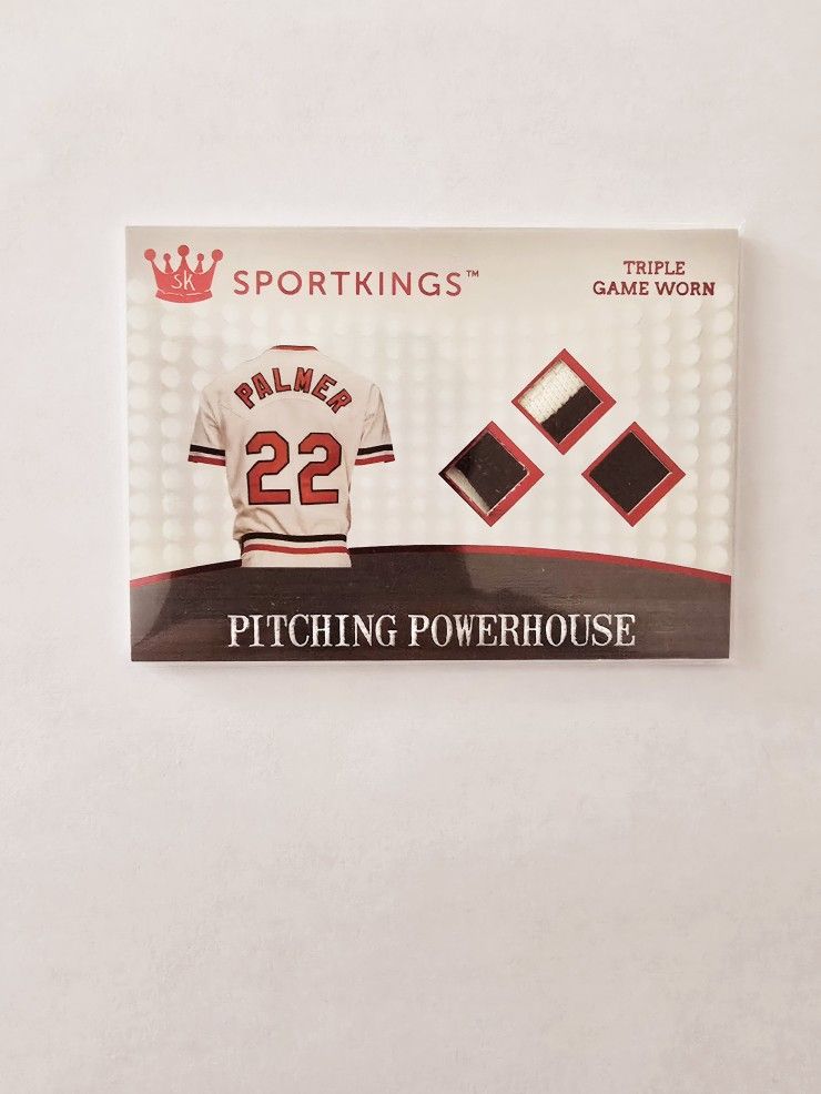2018 Sports KIngs HOF Jim Palmer triple game worn.