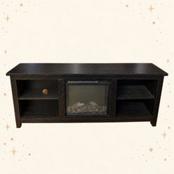 Walker Edison Black TV Stand with Electric Fireplace 🪵🔥