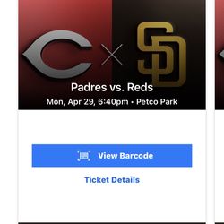 (3) Tickets Padres v Reds (4/29)
