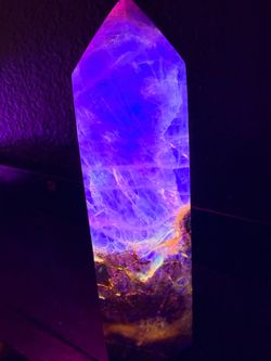 UV Reactive Rainbow Fluorite Tower