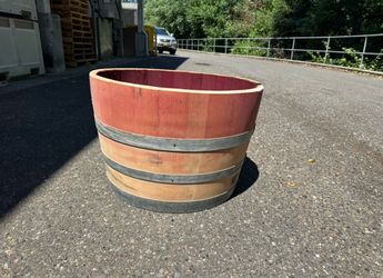 Oak Wine Barrel Planter