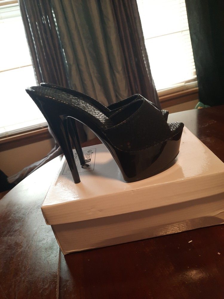 38 Shuzumiao 190 Black Stilleto/platform Heels