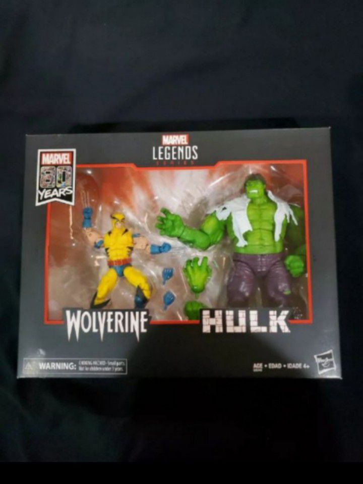Marvel Legends 2 Pack Wolverine vs Hulk Collectible Action Figure Toy