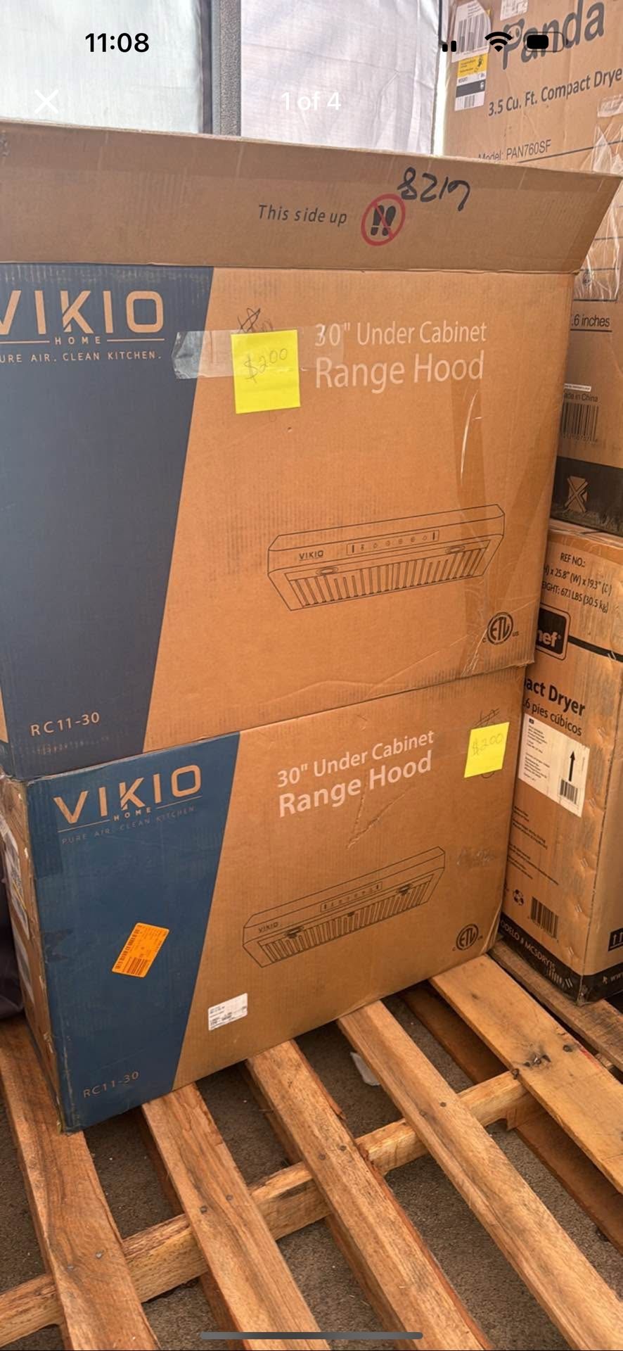 VIKIO 30 in. 900 CFM Ducted Under Cabinet Range Hood in Stainless Steel with 3 - Way Venting and Removable LED