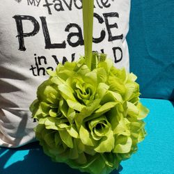 Rose Ball Flower Silk Home Decor Wedding  Events  Decor Kiwi Green 7 Inch