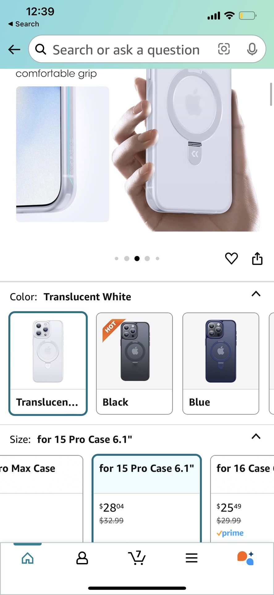 CASEKOO Designed for iPhone 15 Pro Case with Magnetic Invisible Stand