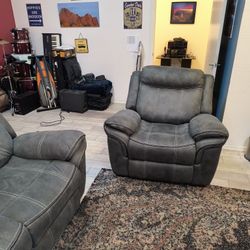 Couch, Recliner, Rug and TV Stand 