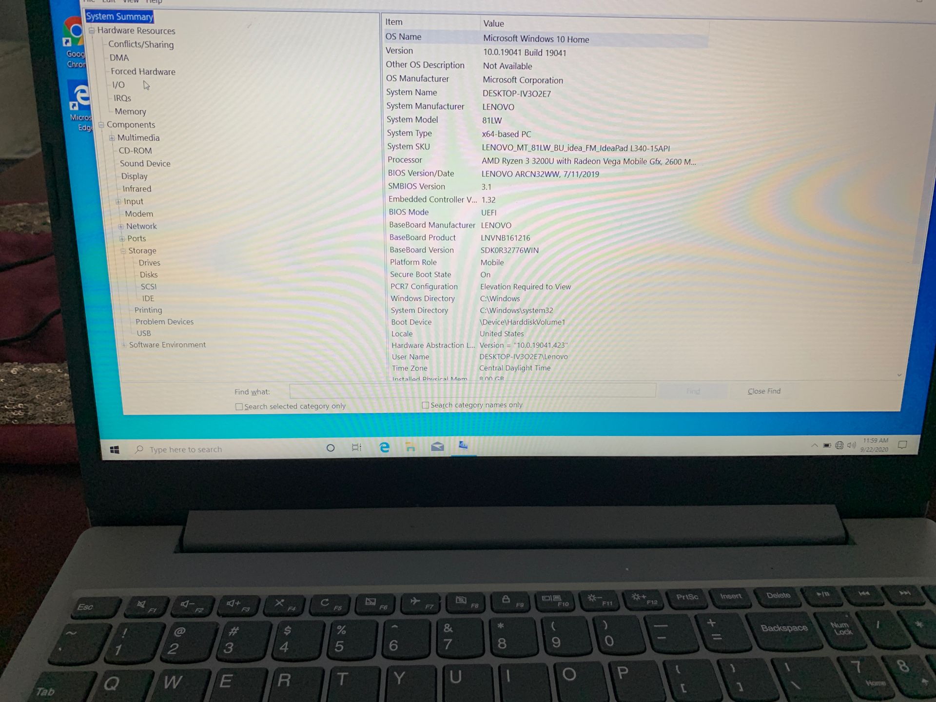 Lenovo IdeaPad L340 AMD Ryzen 3 3200U 2.60GHz 8GB RAM 15.6" 1TB HDD