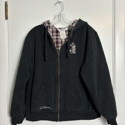 Walt Disney World Reversible Full Zip Hoodie Sweatshirt Women's XL Mickey Plaid