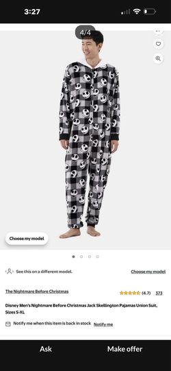 Jack Skellington Onesie Pajama Jumpsuit