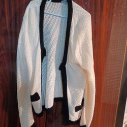  Women's Long Batwing Sleeve Color Block Open Front Chunky Knit Long Cardigan Sweater with Pockets
