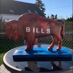 Bills Themed Buffalo Statue