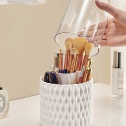1pc  Makeup Brush Storage Box, Minimalist Rotatable Makeup Brush Storage Box For Home