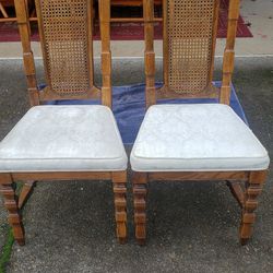 2 Stanley Furniture Company Cane Back Dining Chairs 