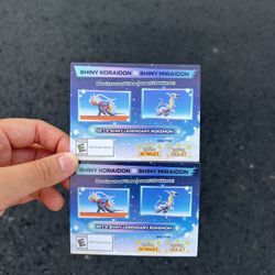 LAST TWO Shiny Koraidon / Shiny Miraidon Code Cards