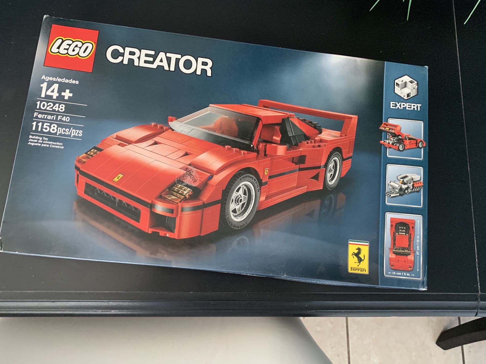 Photo LEGO F40 Ferrari, never opened and has been sitting for over a year, selling for 115 or best offer, most of these sell for up to 200 dollars and 150