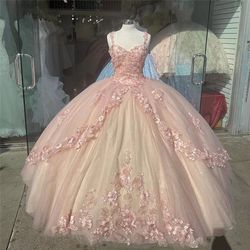 Pink Sparkly Quinceanera Prom Dresses Off Shoulder Ball Gown Party Sweet 15 16