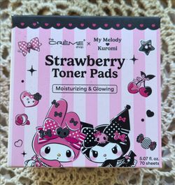 The Crème Shop's My Melody & Kuromi Strawberry Toner Pads