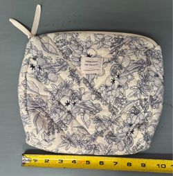 Quilted Floral Zip Pouch Cosmetic Bag just $3