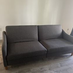 Futon With Wood Accents 