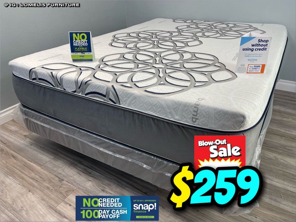 Queen Sky Comfort Bamboo Cool Gel Memory Foamm Matres!!