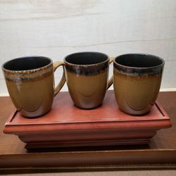 Mikasa Gourmet Basic Stoneware Coffee Mugs  Set Of 3