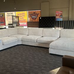 Big Cream Beige Sectional Couch 