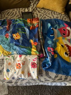 Baby shark toddler bed set
