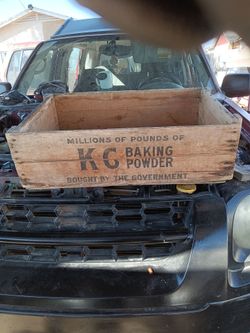 Antique KC Baking Powder Wooden Crate 1910 to 1925