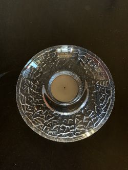 Orrefors Sweden Lead Crystal Disc Tealight Candle Holder