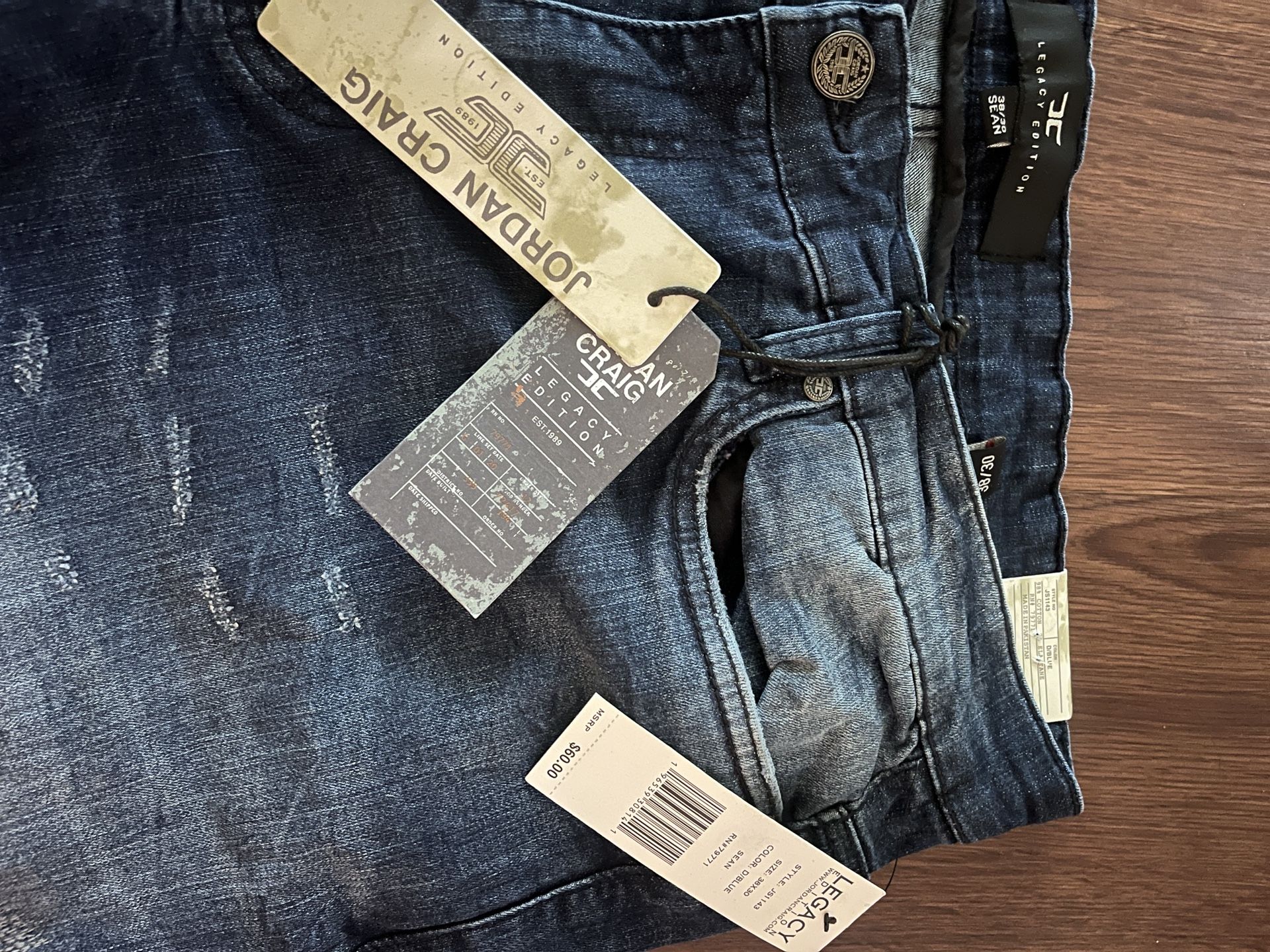 Jordan Craig Blue Washed Jeans 38 Waist 30 Length